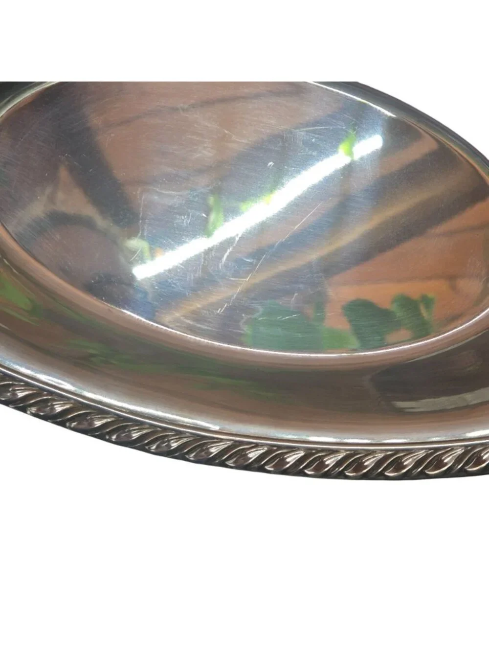 Vintage Oneida Silversmiths Silverplated Holloware USA Oval Serving Dish Bread T